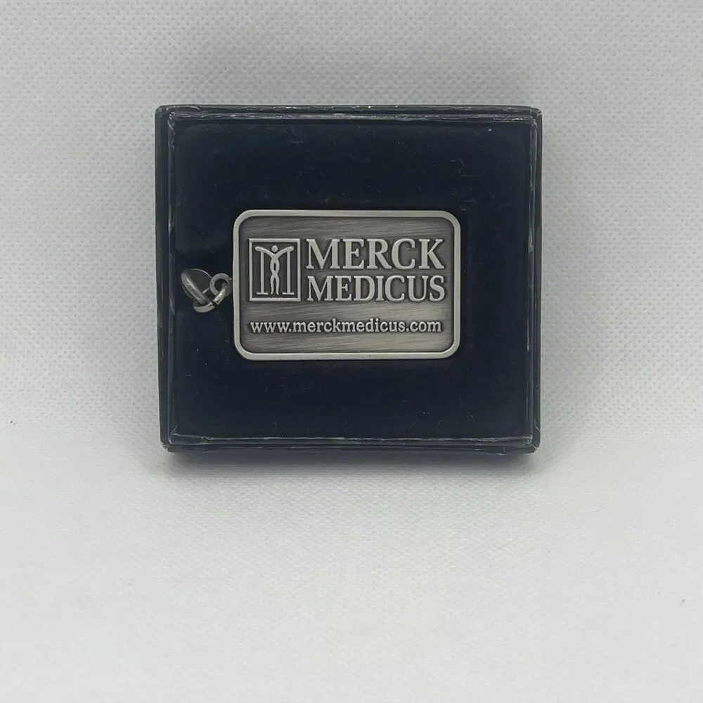 Merck Medicus Pewter Keychain